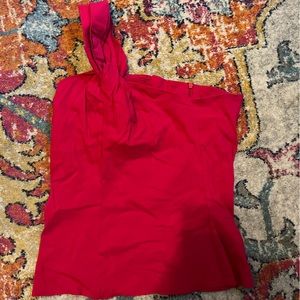 Zara Hot Pink One Shoulder Top